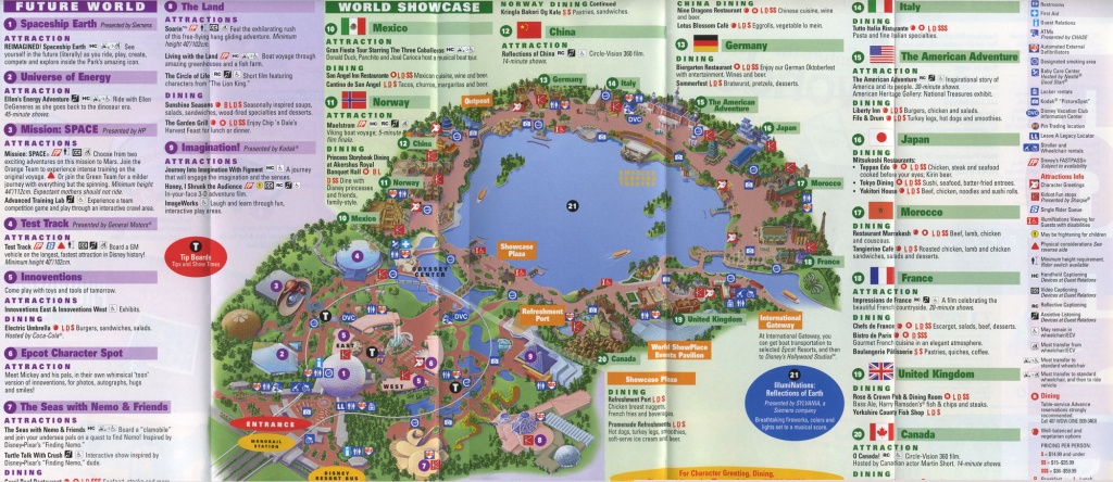 Theme Park Brochures Walt Disney World Epcot - Theme Park Brochures - Printable Map Of Epcot 2015