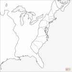 Thirteen Colonies Blank Map Coloring Page | Free Printable Coloring   Map Of The Thirteen Colonies Printable