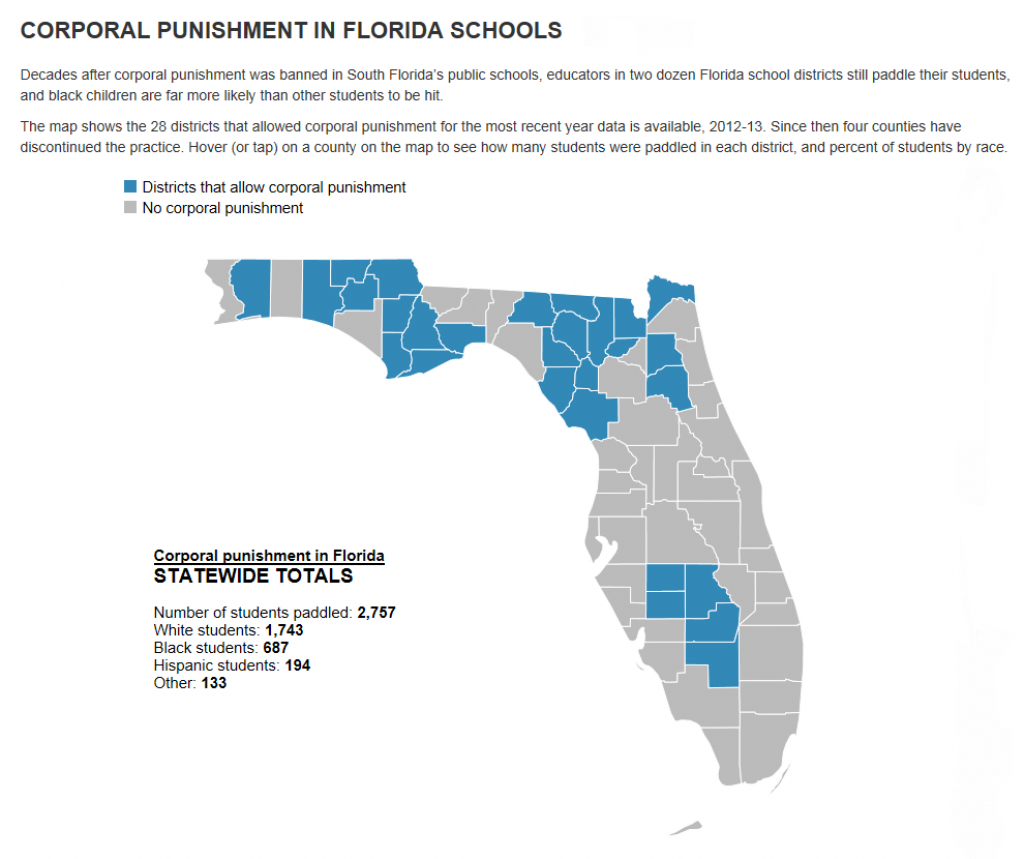This Map Of Fla. Counties That Spank Students Shows Big Racial - Florida School Districts Map