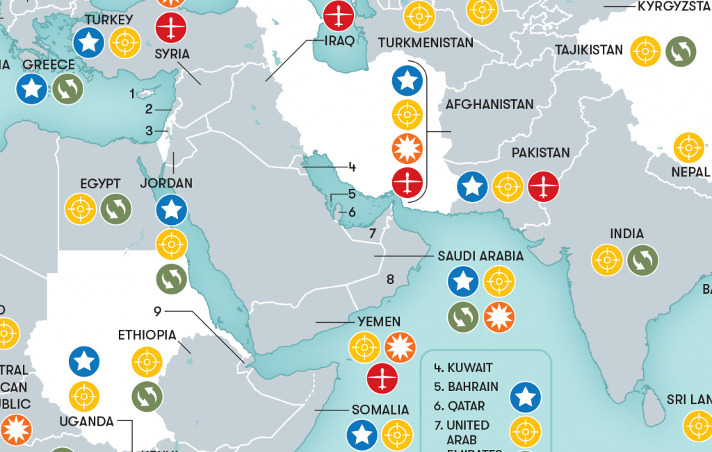 This Map Shows Where In The World The U.s. Military Is Combatting - Dod Lodging California Map