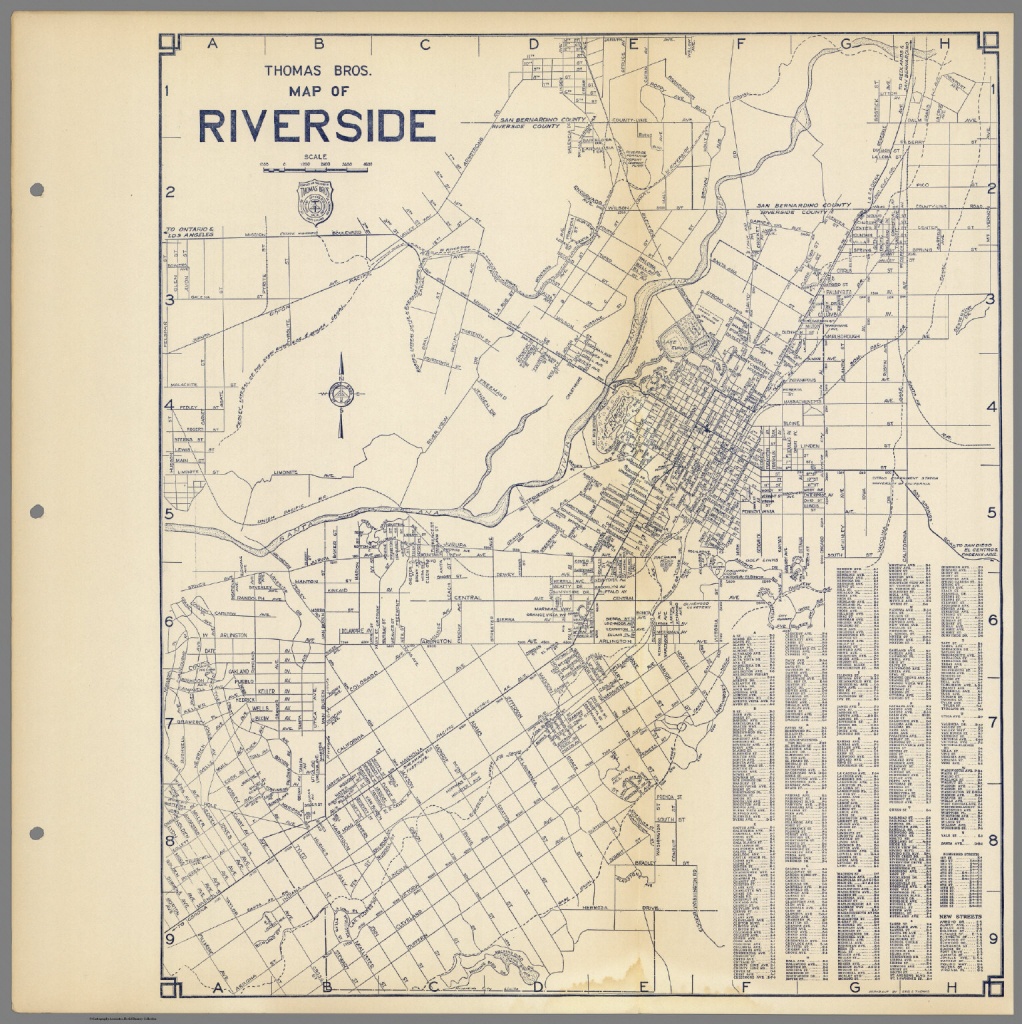 Thomas Bros. Map Of Riverside, California. - David Rumsey Historical - Printable Map Of Riverside Ca
