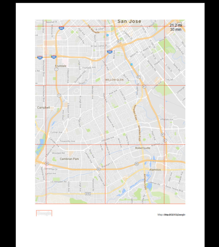 Tile Breaks Over To Second Page When Printing Google Maps - Stack - Printable Google Maps