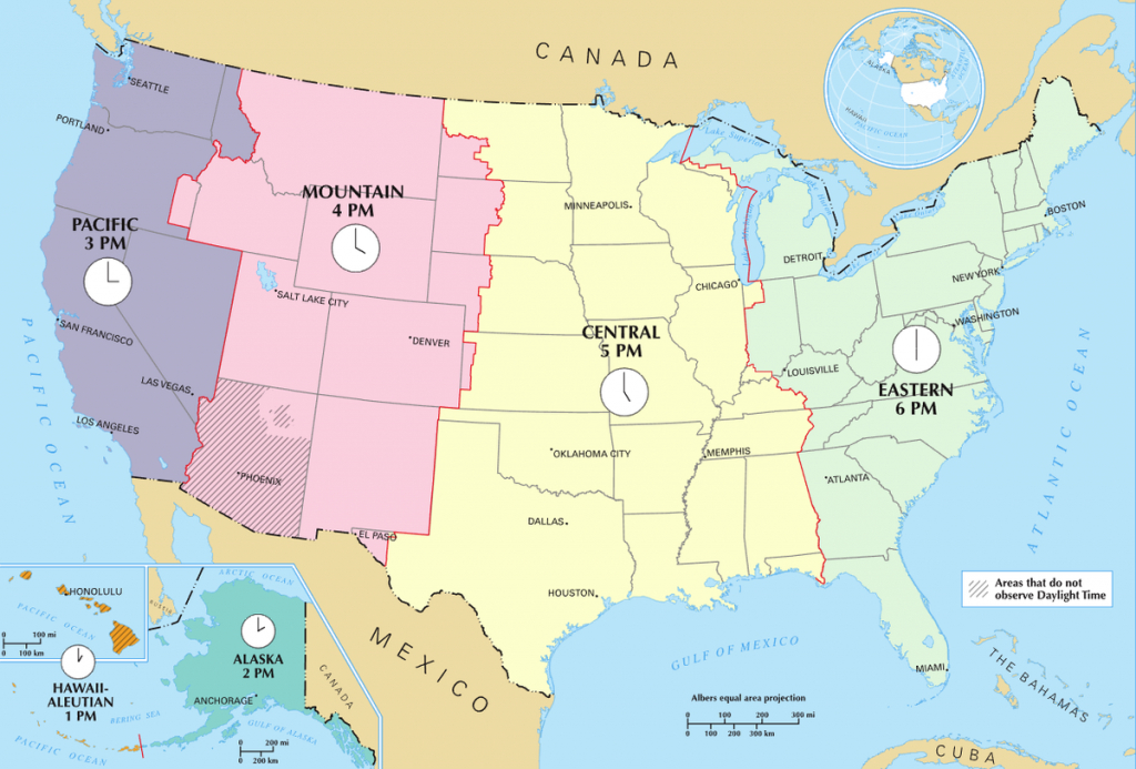 Time In The United States - Wikipedia - Printable Us Map With Time Zones And Area Codes