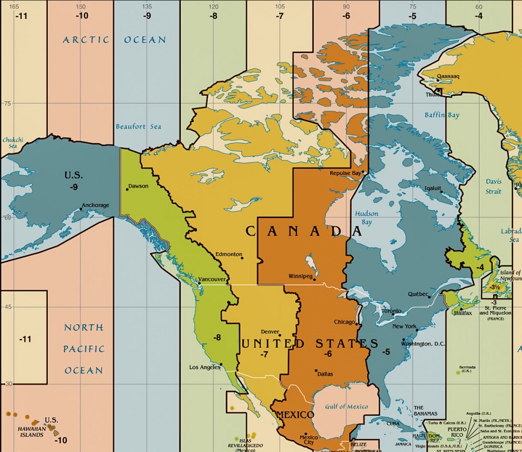 Printable US Map With Time Zones