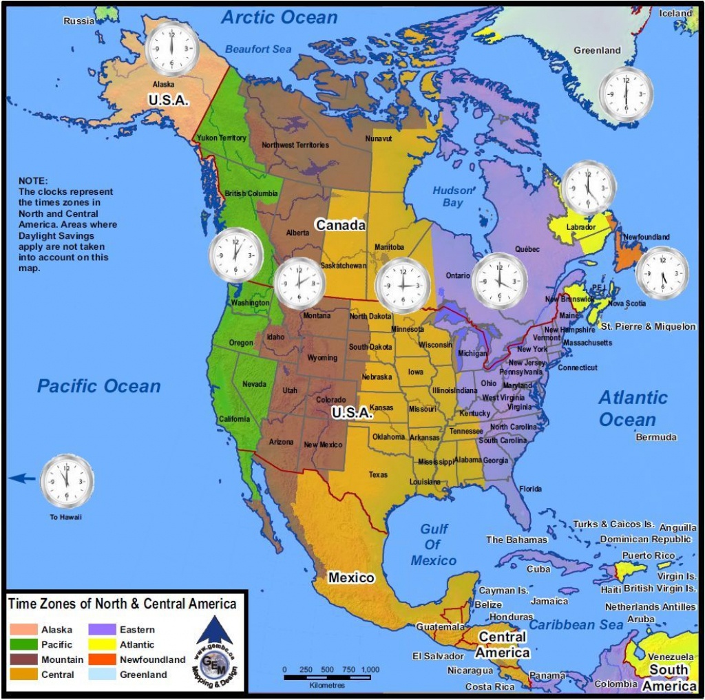 Time Zones Of North America | Mapsgeo Earth Mapping | Time Zone - Printable Time Zone Map For Kids