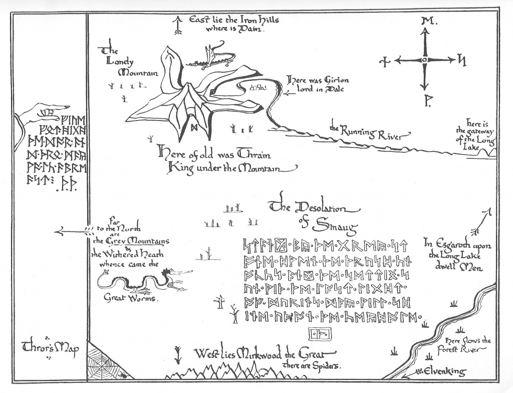 Tolkien Map - Thror&amp;#039;s Map | Fantasy Maps | The Hobbit Map, Middle - Thror&amp;amp;#039;s Map Printable