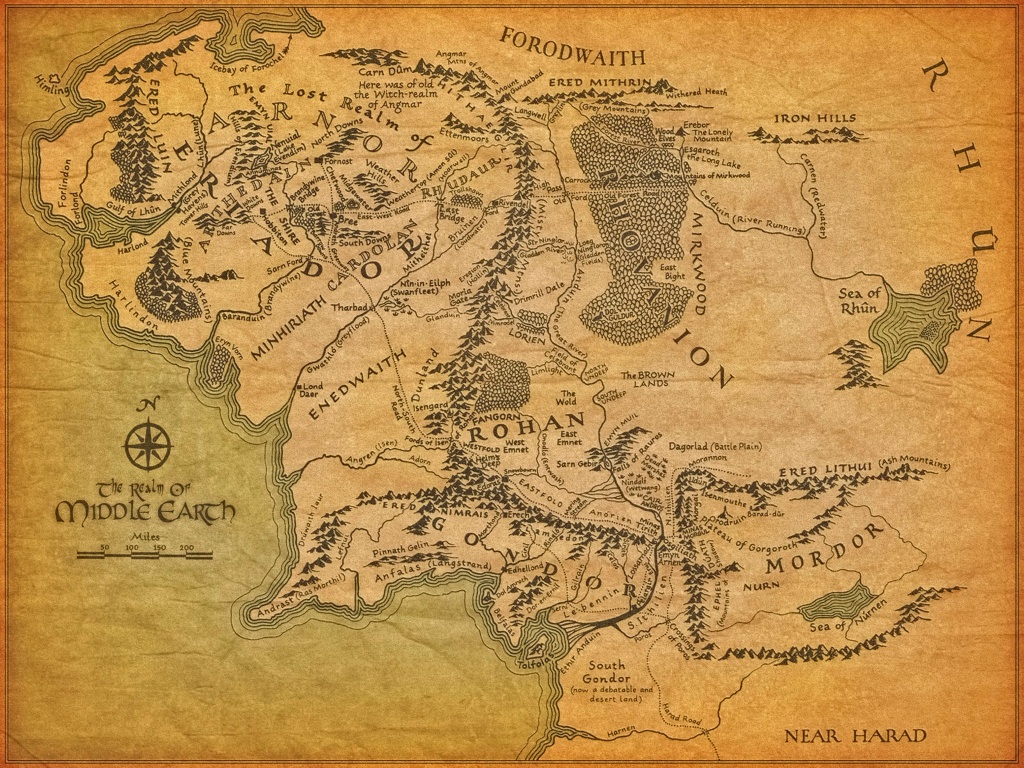 Tolkien&amp;#039;s Map - Lawyers, Guns &amp;amp; Money - Printable Lord Of The Rings Map