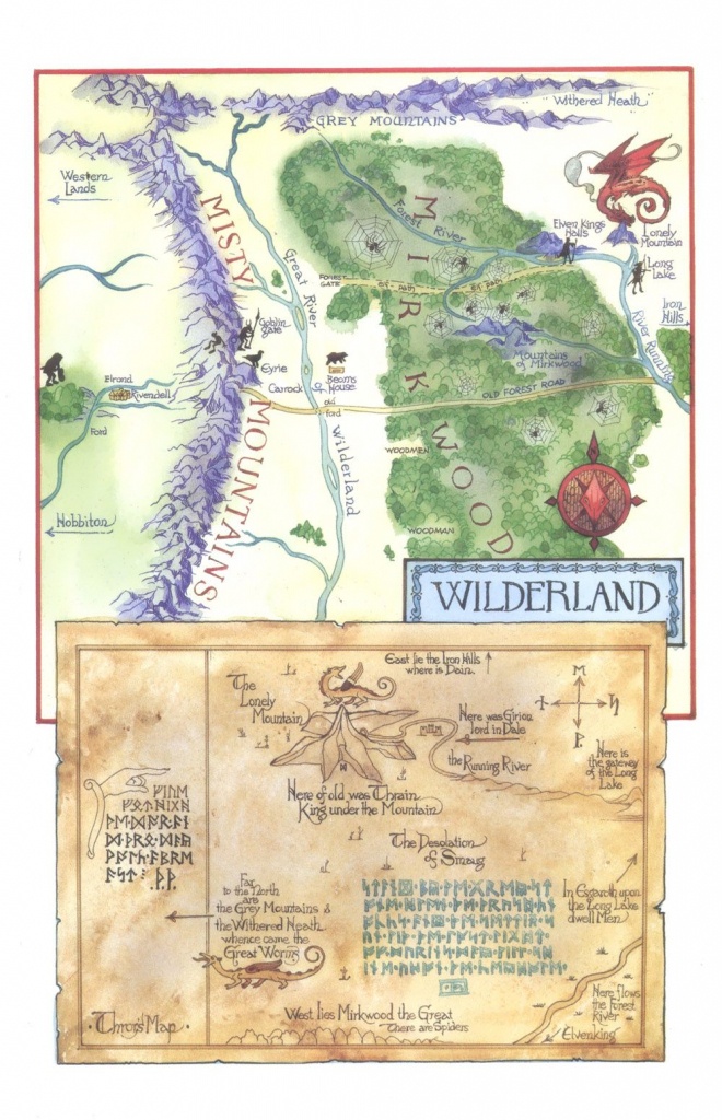 Tolkien&amp;#039;s Map Of The Wilderland And Thror&amp;#039;s Map.. | Diorama - Thror&amp;amp;#039;s Map Printable