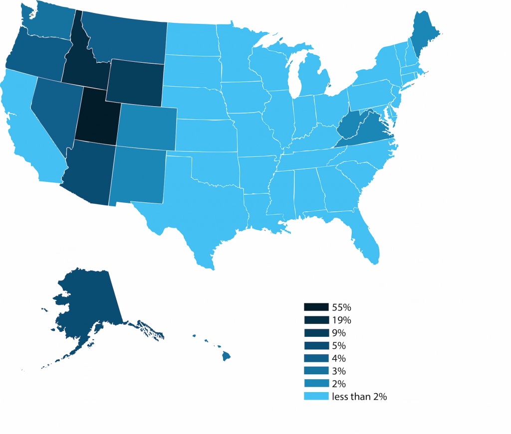 Top 10 States With The Most Mormons - Utahvalley360 - California Lds Missions Map