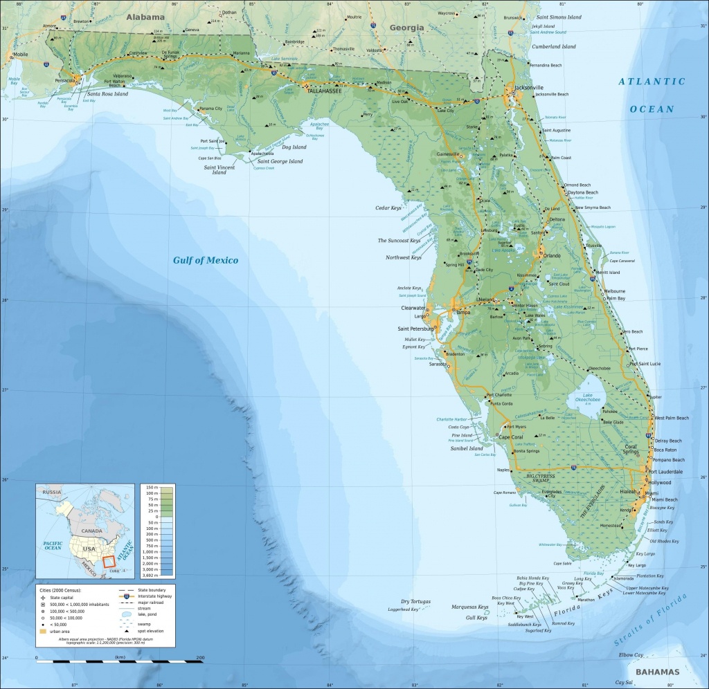 Topographic Map Of Florida | Geography Homeschool | Map, Topographic - Gulf Of Mexico Map Florida