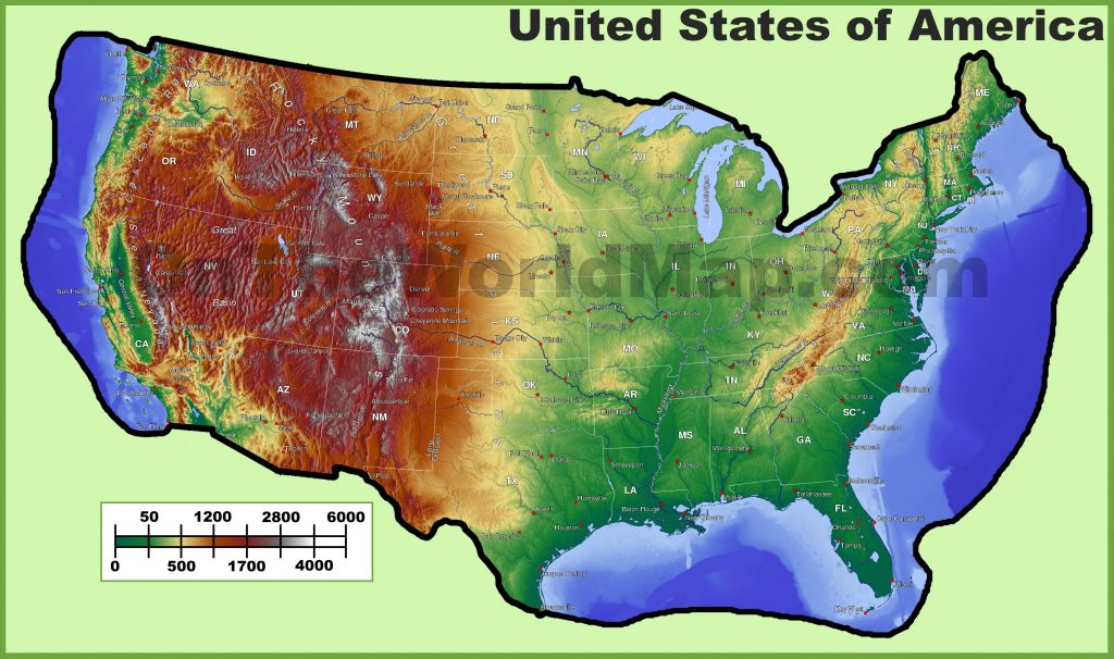 Topographic Map Of Usa Printable Topographic Map Of The United States Printable Maps 9781