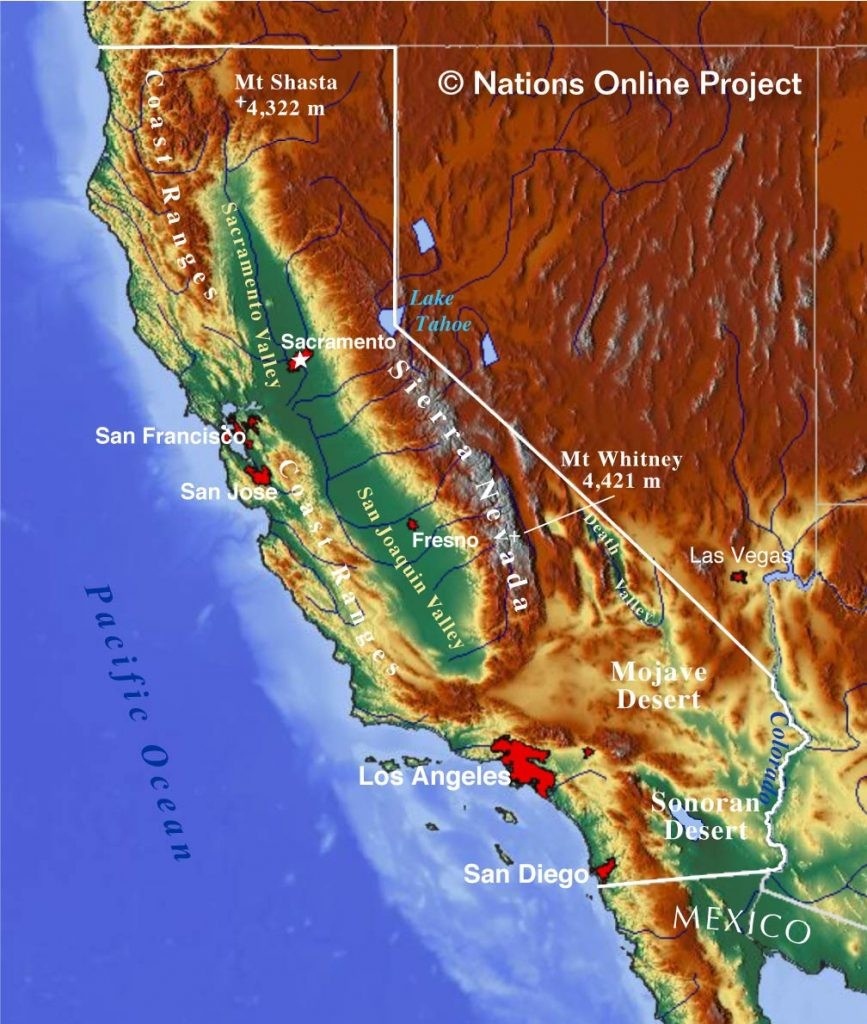 Topographical Map Of California Topographic Make Photo Gallery 867 - California Topographic Map