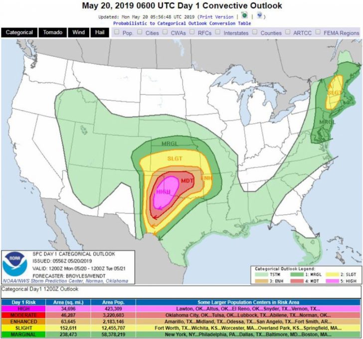 Texas Hail Storm Map