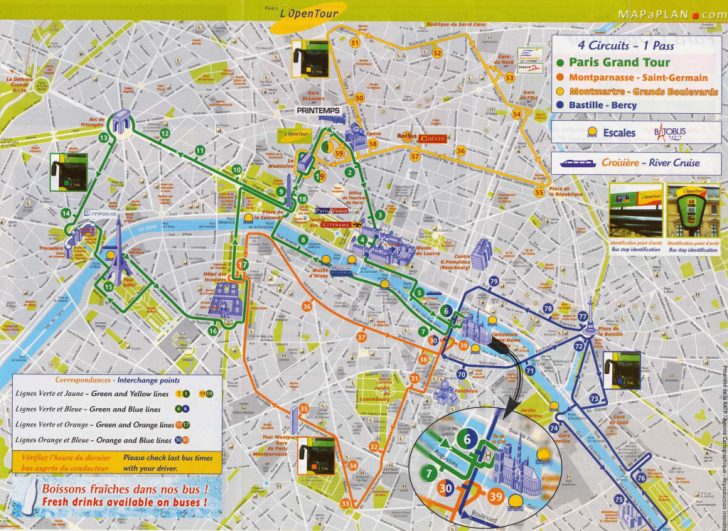 Printable Tourist Map Of Paris France