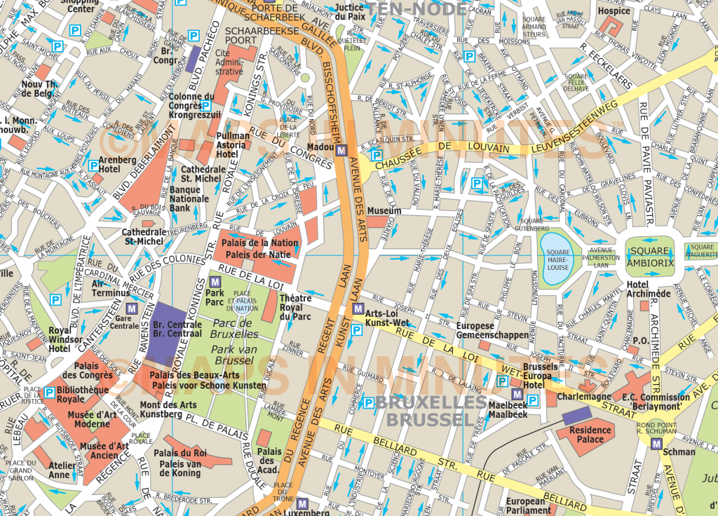 Tourist Map Brussels | City Maps - Printable Map Of Brussels