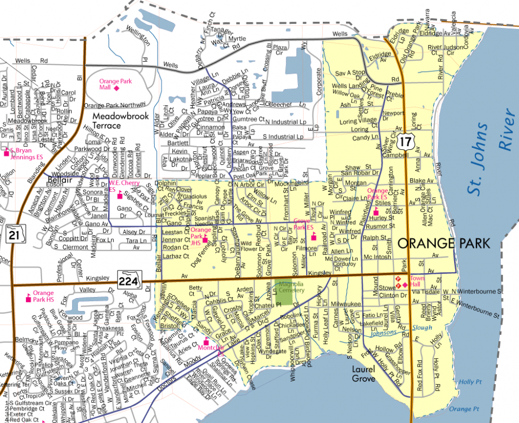 Town Limits &amp;amp; Map - Town Of Orange Park - Florida Orange Groves Map