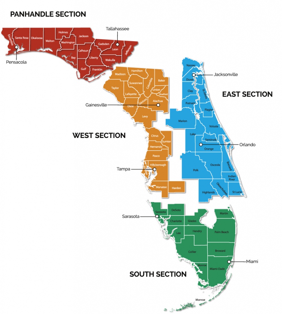 Trail Sections | Gfbwt - Florida Section Map
