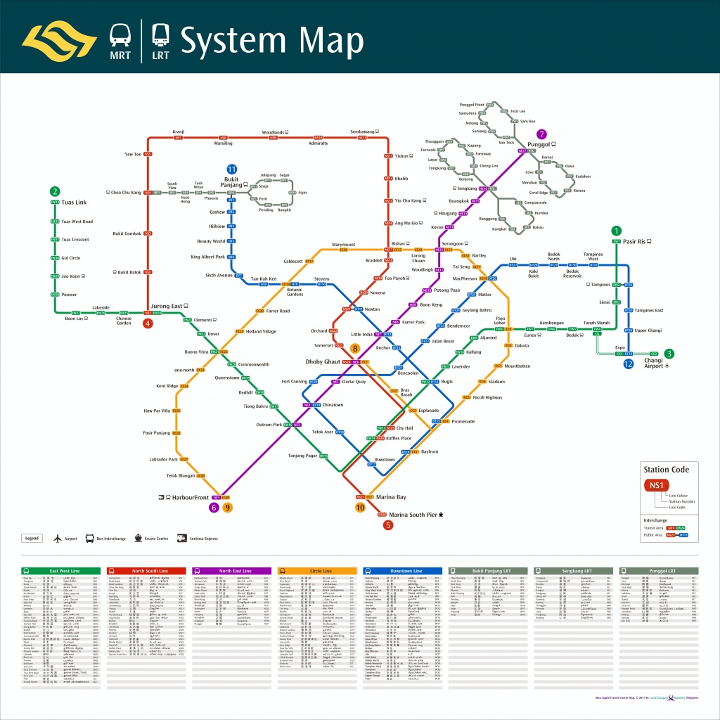 Train System Map | Mrt &amp;amp; Lrt Trains | Public Transport | Land - Singapore Mrt Map Printable