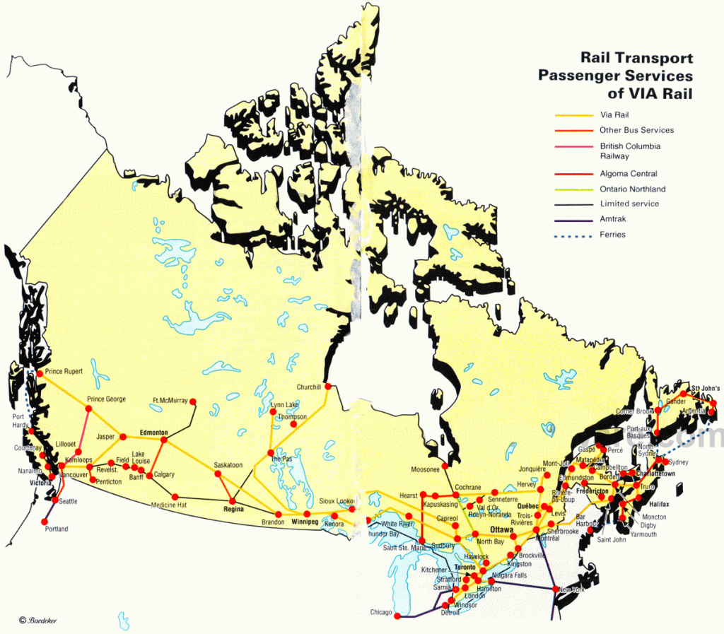 Transport Map Of Canada, Canada Transportation Map, Canada Road Map - Printable Road Map Of Canada