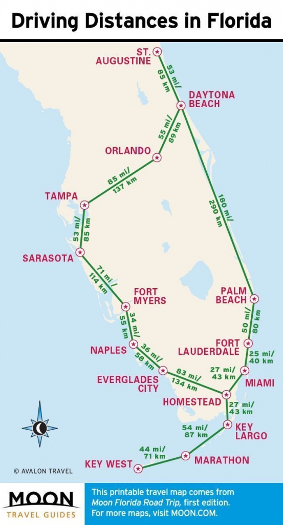Travel Map Showing Driving Distances In Florida - Disney World - Map Of Florida Showing Disney World