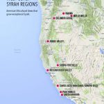 Treasure Map Of West Coast Syrah | Wine Folly   Washington Oregon California Coast Map