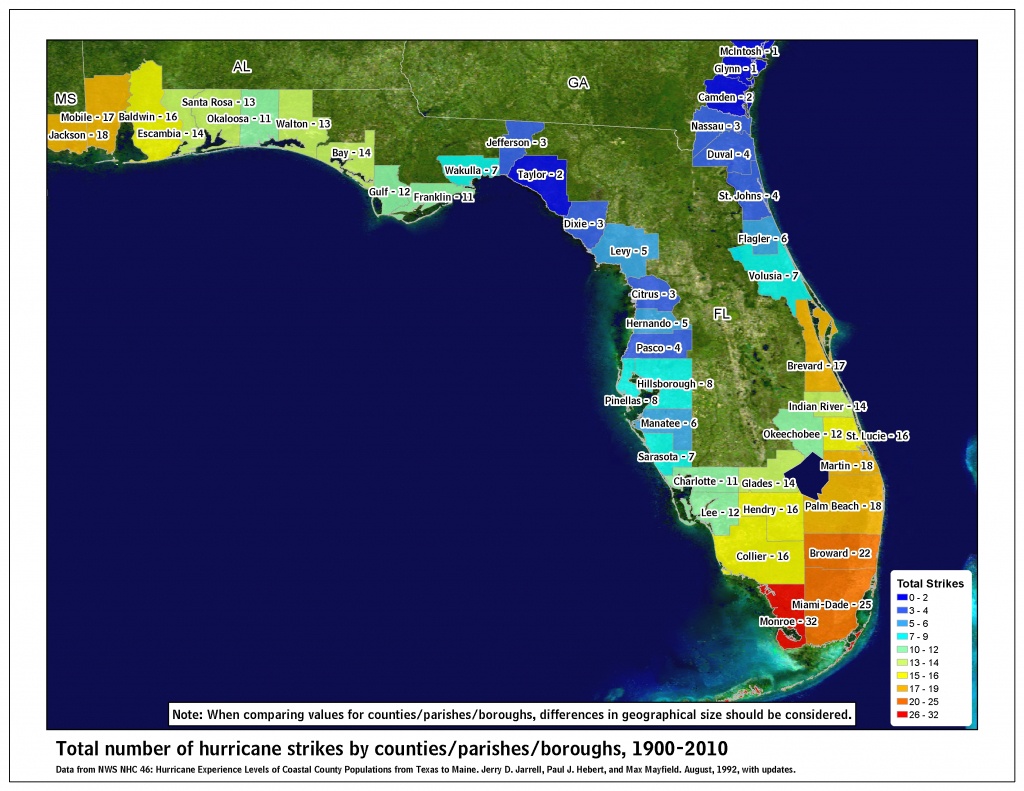 Tropical Cyclone Climatology - Florida Hurricane Damage Map