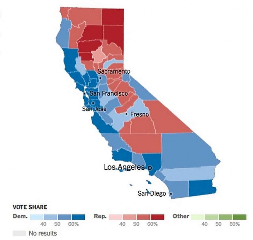 Trump Effect On Calif Vote Sfgate Show Map Of California Counties 