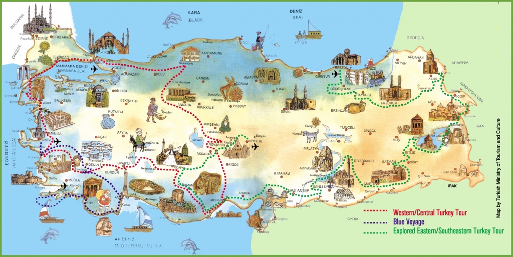 Turkey Attractions Map - Printable Map Of Turkey