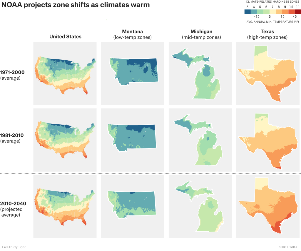 Two Government Agencies. Two Different Climate Maps. | Fivethirtyeight - Usda Zone Map Texas
