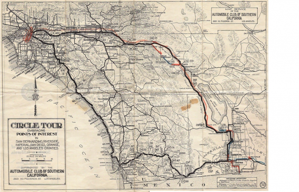 U.s. 395 - San Diego Original &amp;amp; Final Routes - Old Maps Of Southern California