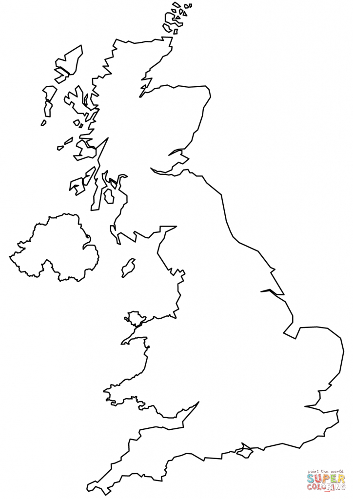 United Kingdom Blank Outline Map Coloring Page | Free Printable - Outline Map Of England Printable