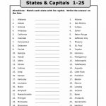 United States Capitals Map   Climatejourney   States And Capitals Map Quiz Printable