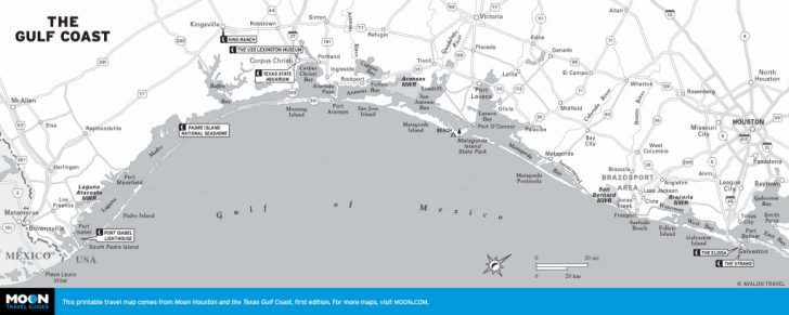 Texas Gulf Coast Beaches Map