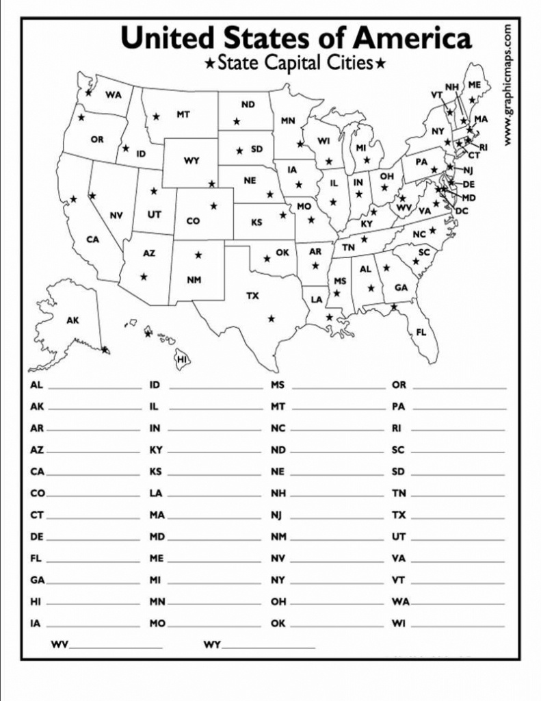 United States Map Quiz Worksheet 16 On United States Map Quiz - 50 States And Capitals Map Quiz Printable