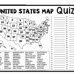 United States Map Quiz & Worksheet: Usa Map Test With Practice   States And Capitals Map Quiz Printable