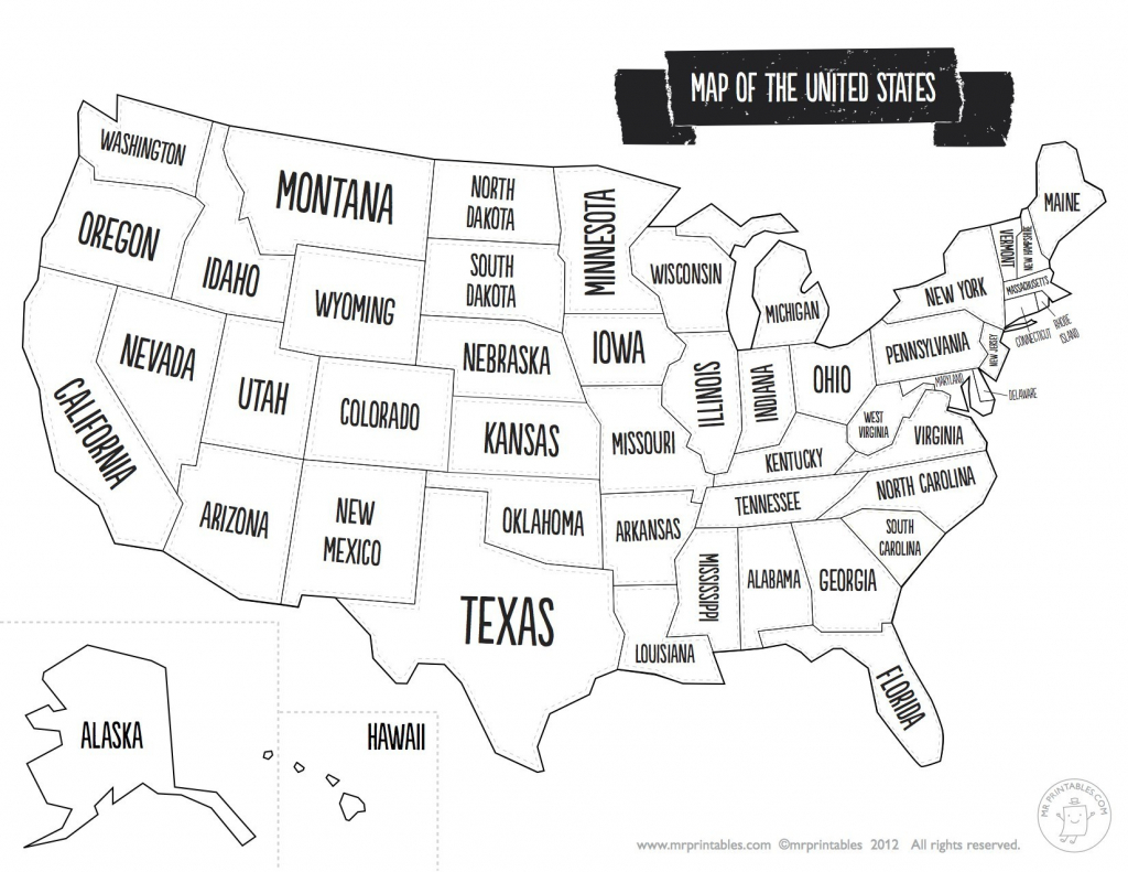 United States Map With State Names And Capitals Printable Save - Printable Usa Map With States