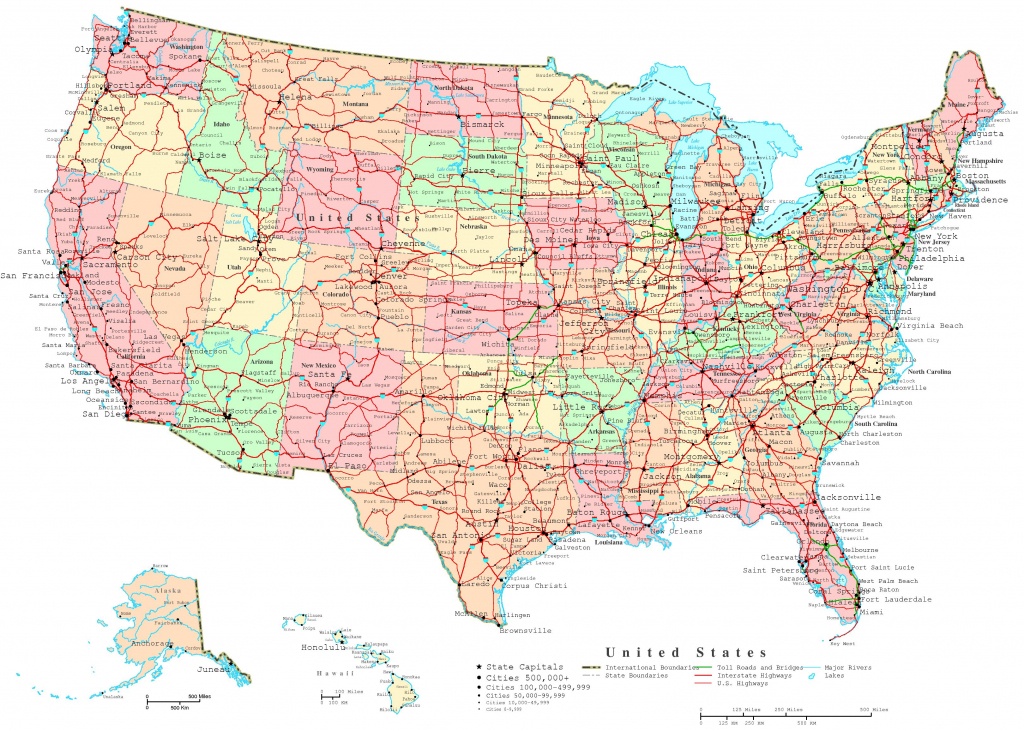 United States Printable Map - Map Of The Us States Printable