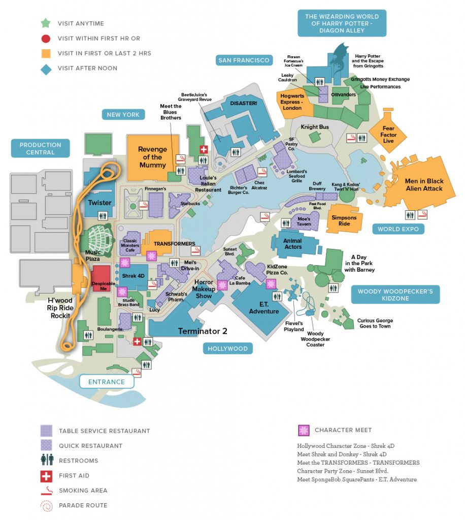 Universal & Seaworld Orlando Touring Plans - Orlando Florida Attractions Map | Printable Maps
