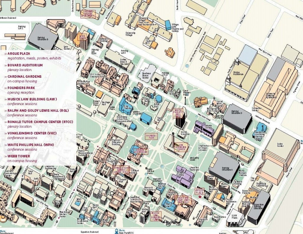 University Of Southern California Campus Map | Danielrossi - University Of Southern California Map