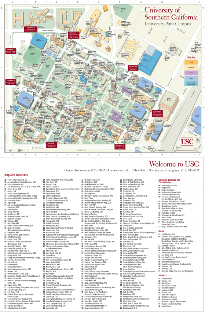 University Of Southern California Map • Mapsof - University Of Southern California Map