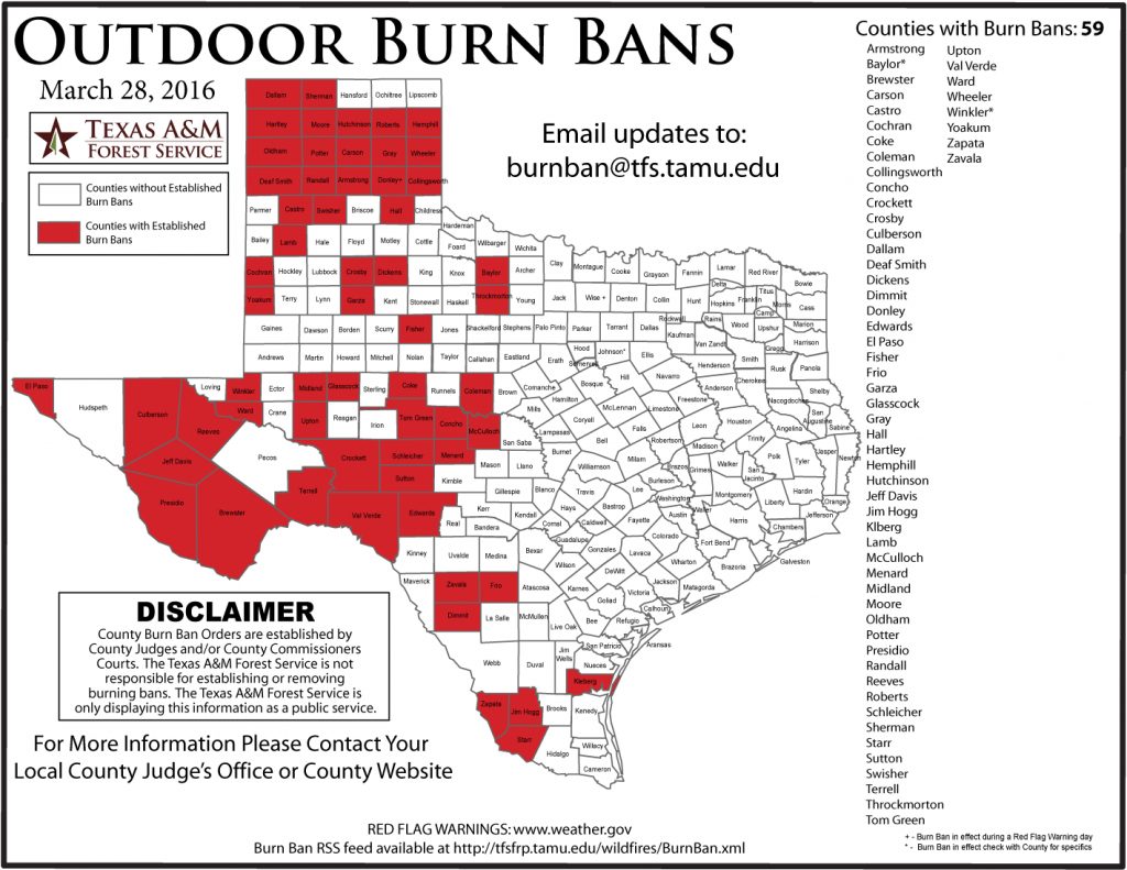 Updated Burn Ban Map For West Texas Texas Burn Ban Map Printable Maps