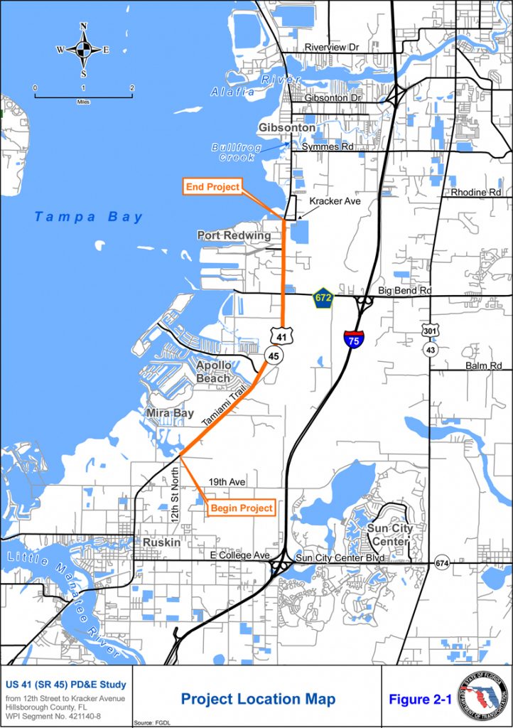 Us 41 (Sr 45) Project Development & Environment (Pd&e) Study - Map Of ...