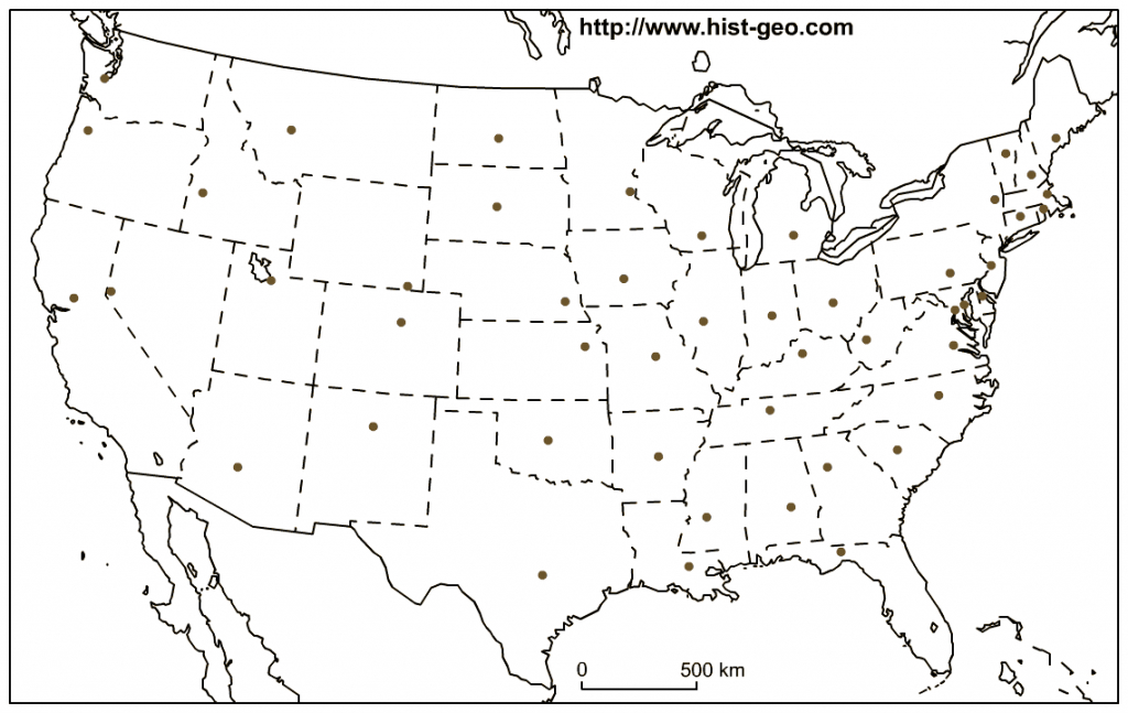 Us Capitals Map Quiz Printable State Name Capital For Kid Blank Map - 50 States And Capitals Map Quiz Printable