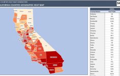 Us Counties Heat Map Generators - Automatic Coloring - Editable Shapes - Free Editable Map Of California Counties