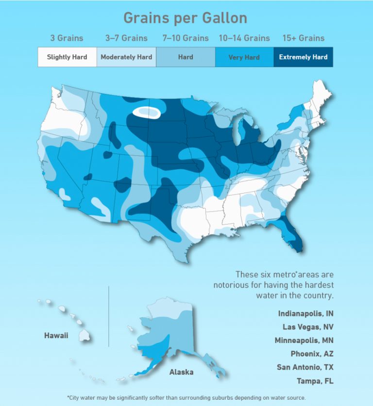 Us Hard Water Map Homewater 101 Florida Water Hardness Map