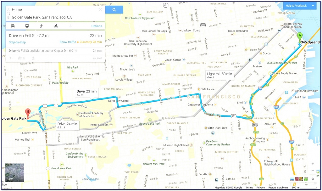 How to print direction from google maps