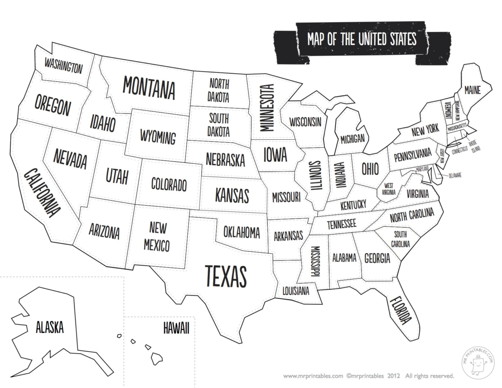 Us Map The South Printable Usa Map Print New Printable Blank Us - Blank Us State Map Printable