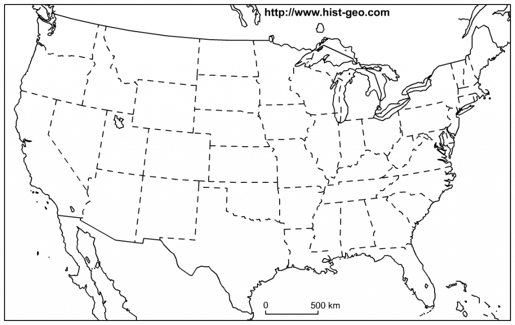 Us States Blank Map (48 States) - United States Map Outline Printable