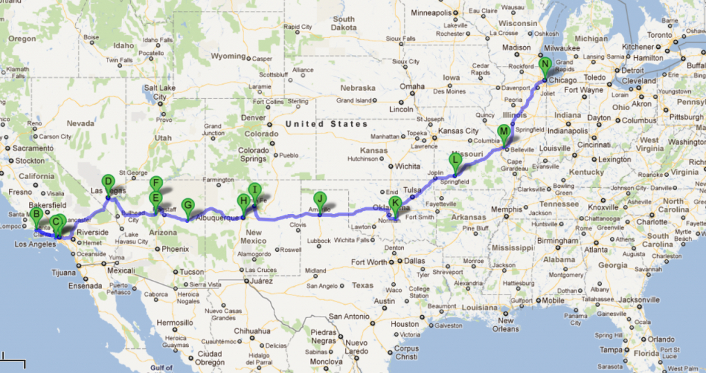 Usa 2012 – Cali + Route 66 | Places To Visit | Route 66 Road Trip - Printable Route Maps