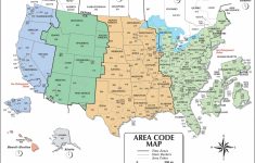 Usa Area Code And Time Zone Wall Map - Maps - Printable Time Zone Map For Kids